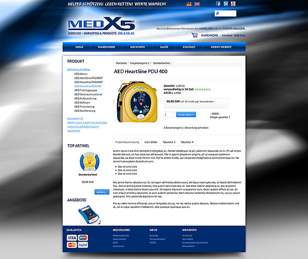 medX5 - Konzept Relaunch Shop von Tomm Everett